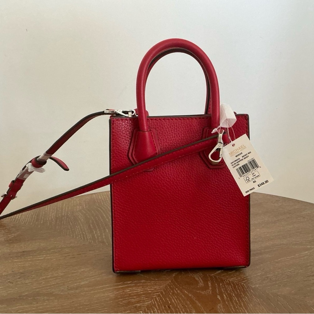 Michael Kors Mercer Extra-Small Pebbled Leather Crossbody Bag - Picture 7 of 7